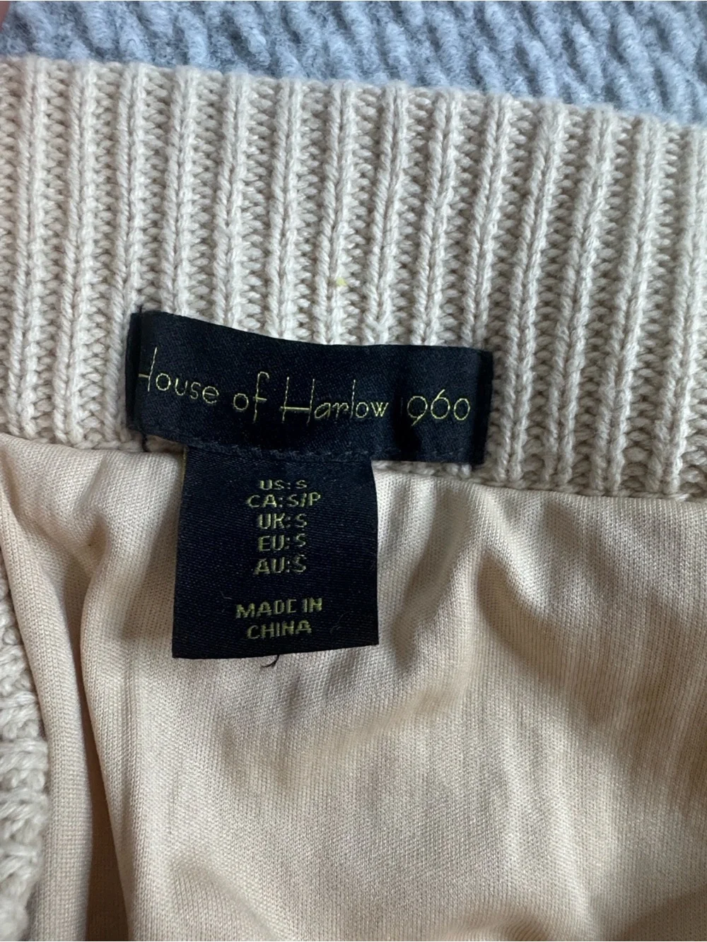 House of Harlow 1960 Crochet Knitted Skirt Cream Sz S